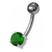 Fancy Jewelled Titanium Non-Moving Banana Navel Ring body Jewelry - Monster Piercing