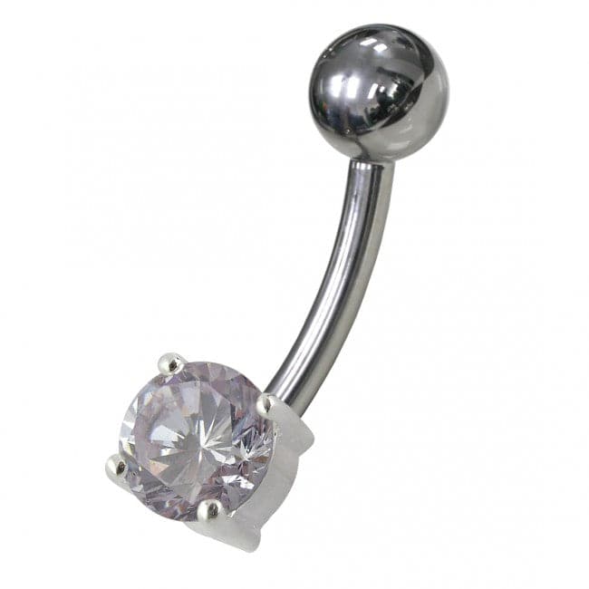 Fancy Jewelled Titanium Non-Moving Banana Navel Ring body Jewelry - Monster Piercing