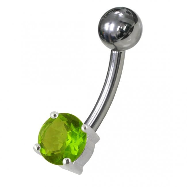 Fancy Jewelled Titanium Non-Moving Banana Navel Ring body Jewelry - Monster Piercing