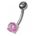 Fancy Jewelled Titanium Non-Moving Banana Navel Ring body Jewelry - Monster Piercing