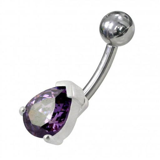 Fancy Jewelled Titanium Non-Moving Curved Bar Navel Ring - Monster Piercing