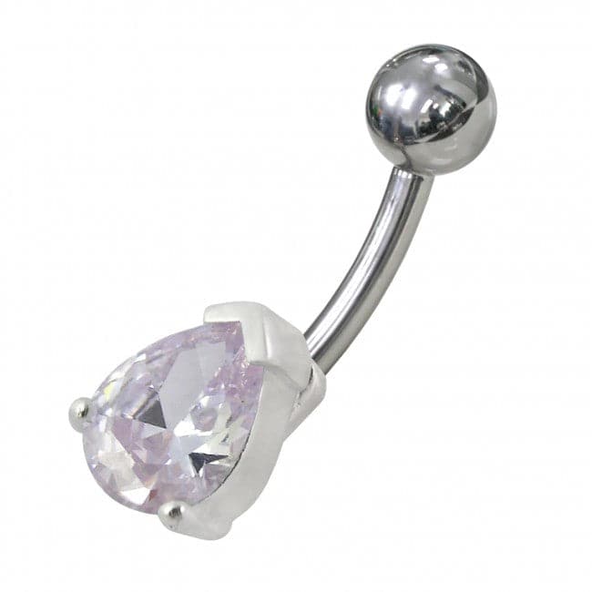 Fancy Jewelled Titanium Non-Moving Curved Bar Navel Ring - Monster Piercing