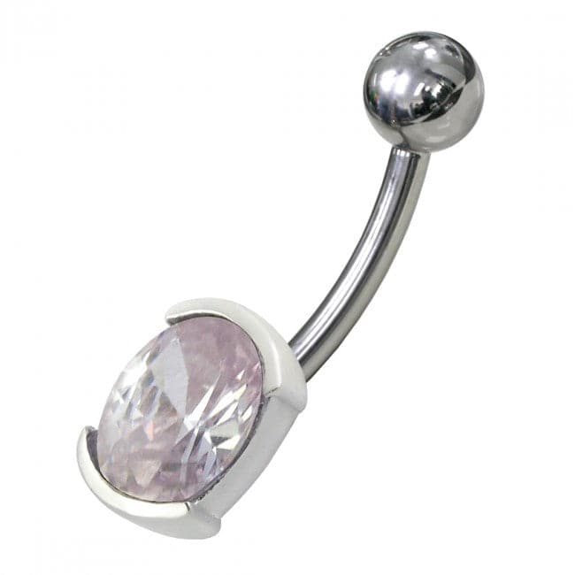 Fancy Jewelled Non Moving Curved Navel Ring - Monster Piercing