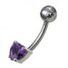 Fancy 5MM Gem Stone Titanium Non-Moving Belly Ring - Monster Piercing