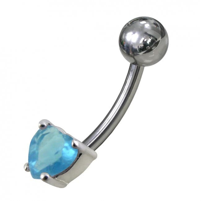 Fancy 5MM Gem Stone Titanium Non-Moving Belly Ring - Monster Piercing