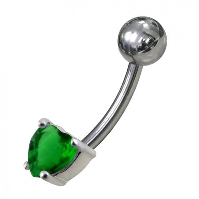 Fancy 5MM Gem Stone Titanium Non-Moving Belly Ring - Monster Piercing