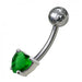 Fancy 5MM Gem Stone Titanium Non-Moving Belly Ring - Monster Piercing