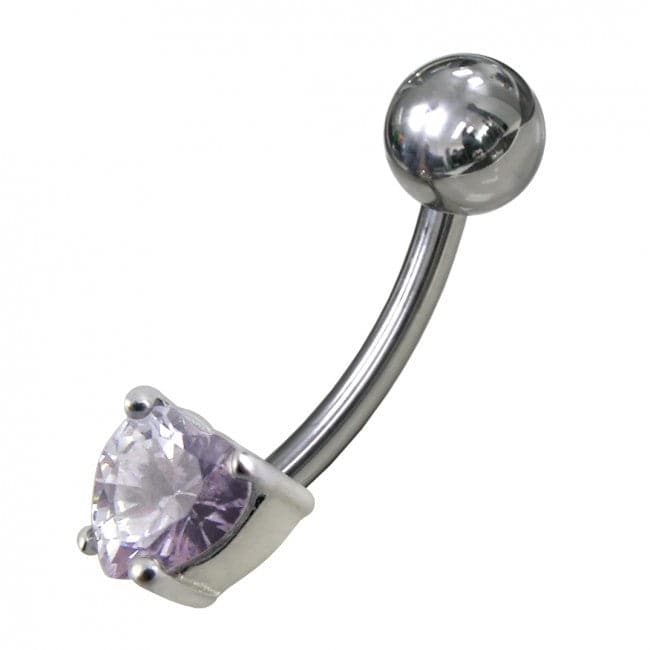 Fancy 5MM Gem Stone Titanium Non-Moving Belly Ring - Monster Piercing