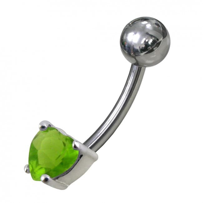 Fancy 5MM Gem Stone Titanium Non-Moving Belly Ring - Monster Piercing