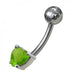 Fancy 5MM Gem Stone Titanium Non-Moving Belly Ring - Monster Piercing