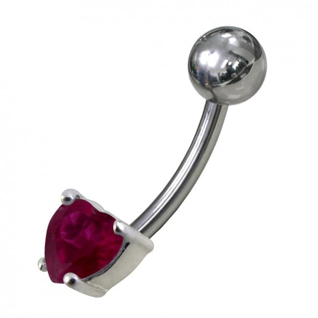 Fancy 5MM Gem Stone Titanium Non-Moving Belly Ring - Monster Piercing