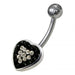 Heart Shaped Jewelled Non-Moving Belly Ring - Monster Piercing