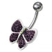 Jeweled Butterfly Navel Belly Ring - Monster Piercing