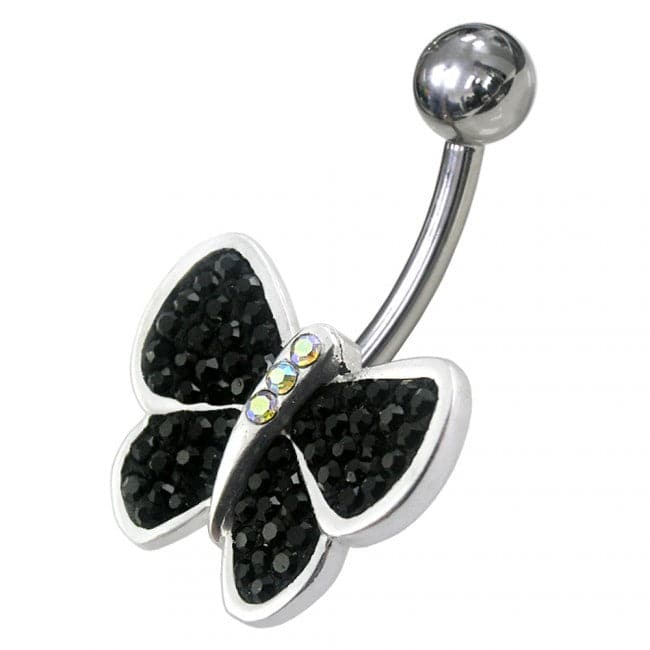 Jeweled Butterfly Navel Belly Ring - Monster Piercing