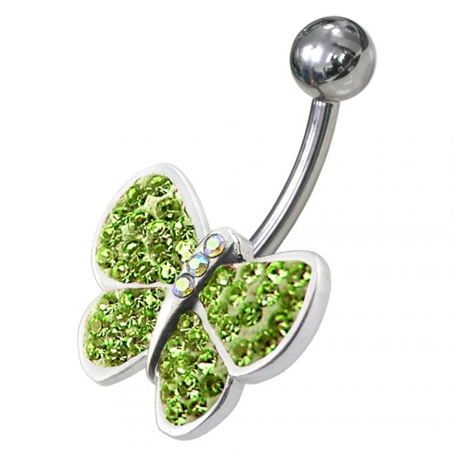 Jeweled Butterfly Navel Belly Ring - Monster Piercing