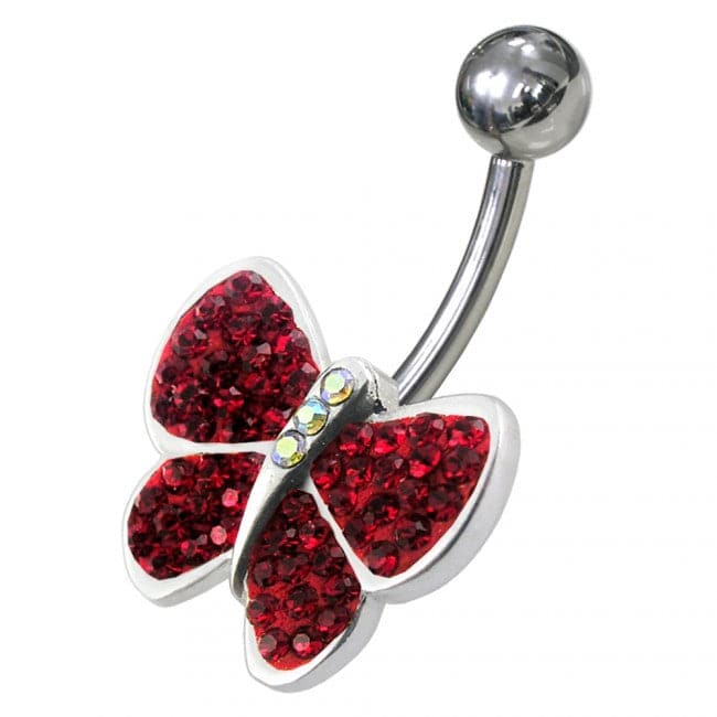 Jeweled Butterfly Navel Belly Ring - Monster Piercing