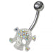 Jeweled Skull Non-Moving Belly Ring - Monster Piercing