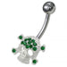 Jeweled Skull Non-Moving Belly Ring - Monster Piercing