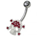 Jeweled Skull Non-Moving Belly Ring - Monster Piercing