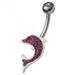 Dolphin Shaped Jewelled Non-Moving Belly Ring - Monster Piercing