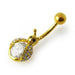 Honey Bee Shaped Jeweled Non-Moving Belly Ring - Monster Piercing