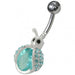 Honey Bee Shaped Jeweled Non-Moving Belly Ring - Monster Piercing