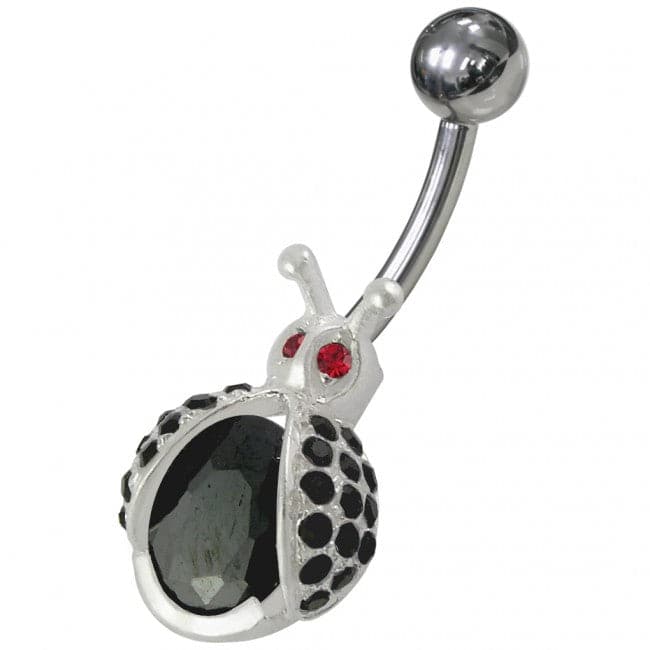 Honey Bee Shaped Jeweled Non-Moving Belly Ring - Monster Piercing