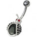 Honey Bee Shaped Jeweled Non-Moving Belly Ring - Monster Piercing