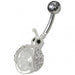 Honey Bee Shaped Jeweled Non-Moving Belly Ring - Monster Piercing