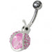 Honey Bee Shaped Jeweled Non-Moving Belly Ring - Monster Piercing