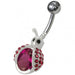 Honey Bee Shaped Jeweled Non-Moving Belly Ring - Monster Piercing