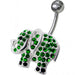 Jeweled Elephant Non-Moving Belly Ring - Monster Piercing