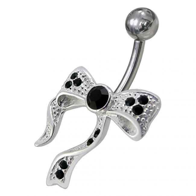 Fancy Red And White Jeweled Non-Moving Navel Belly Button Ring - Monster Piercing