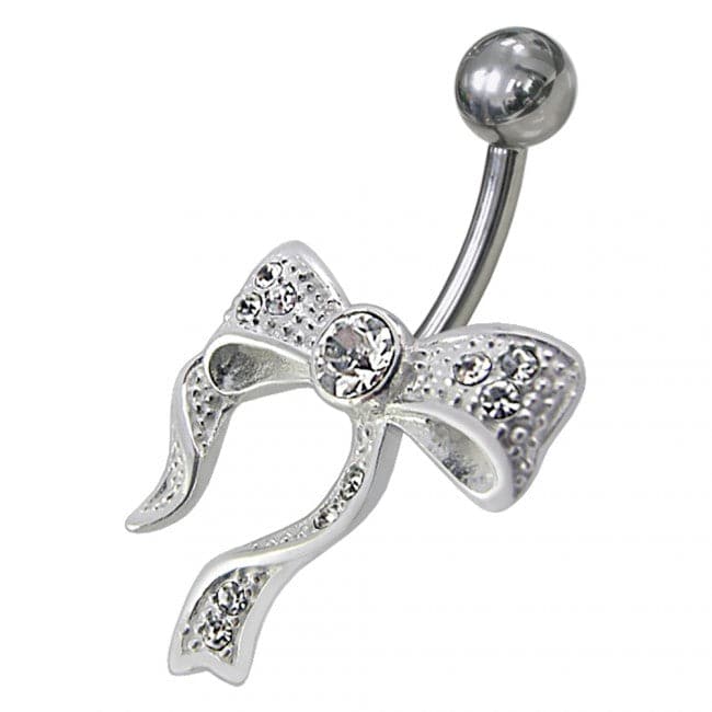 Fancy Red And White Jeweled Non-Moving Navel Belly Button Ring - Monster Piercing