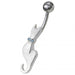 Silver Fancy Jeweled Kitty Non-Moving SS Bar Belly Ring - Monster Piercing