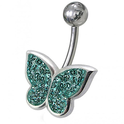 Butterfly Jeweled Belly bar - Monster Piercing