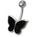 Butterfly Jeweled Belly bar - Monster Piercing