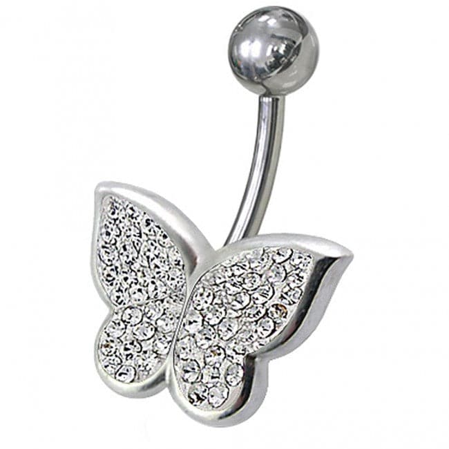 Butterfly Jeweled Belly bar - Monster Piercing