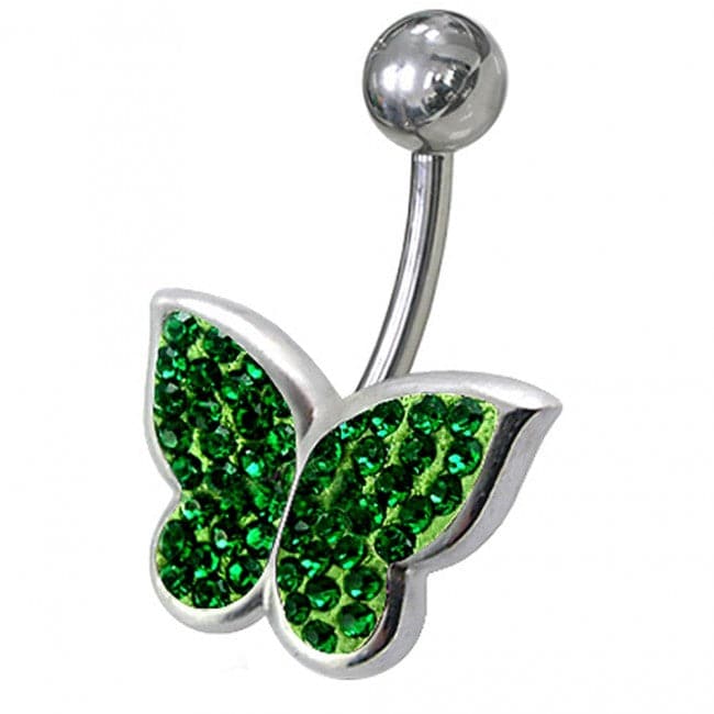 Butterfly Jeweled Belly bar - Monster Piercing