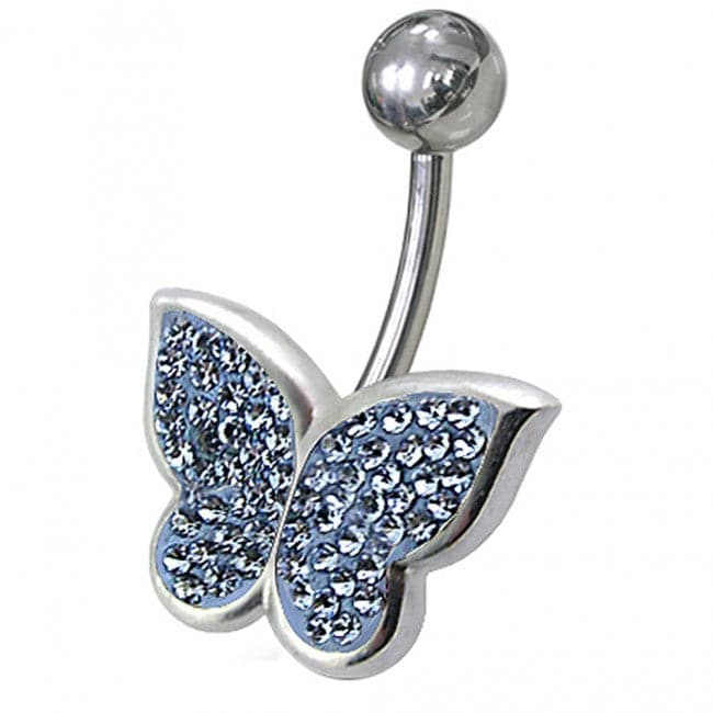 Butterfly Jeweled Belly bar - Monster Piercing