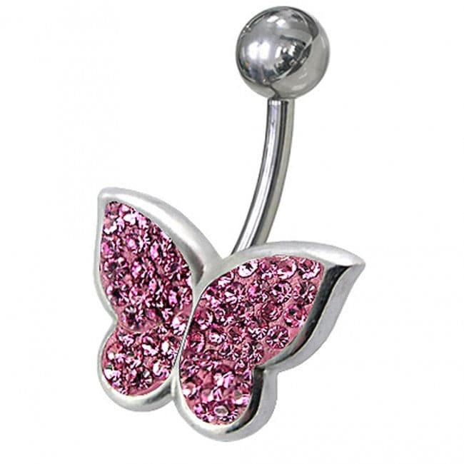 Butterfly Jeweled Belly bar - Monster Piercing