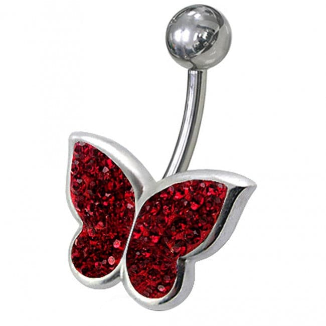 Butterfly Jeweled Belly bar - Monster Piercing