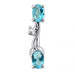 Fancy Jeweled Non-Moving Reverse Belly Ring Body Jewelry - Monster Piercing