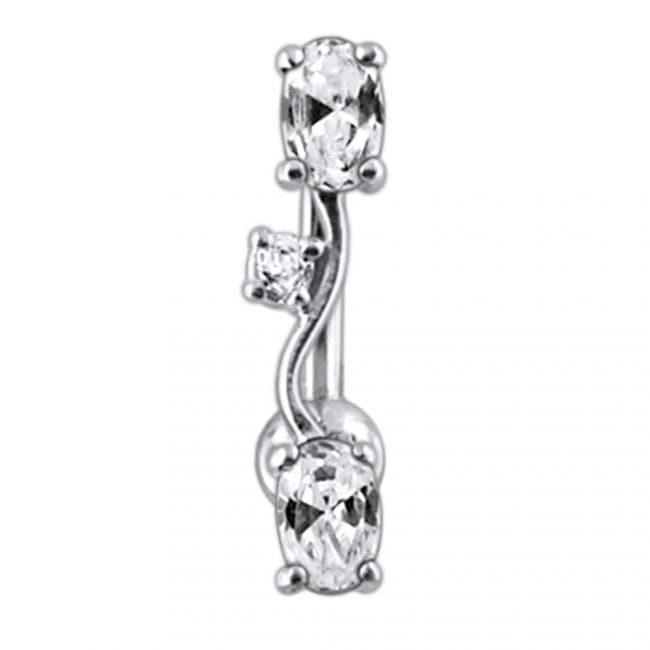 Fancy Jeweled Non-Moving Reverse Belly Ring Body Jewelry - Monster Piercing