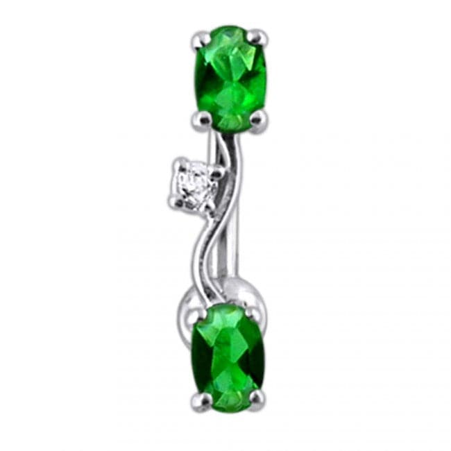 Fancy Jeweled Non-Moving Reverse Belly Ring Body Jewelry - Monster Piercing