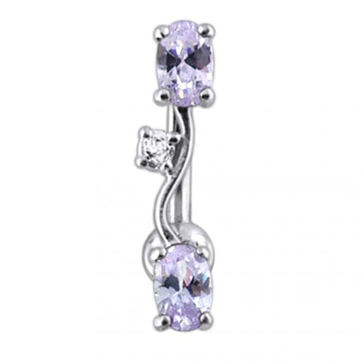 Fancy Jeweled Non-Moving Reverse Belly Ring Body Jewelry - Monster Piercing