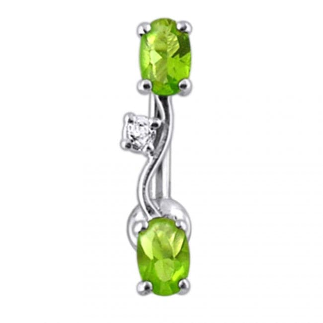 Fancy Jeweled Non-Moving Reverse Belly Ring Body Jewelry - Monster Piercing