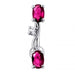 Fancy Jeweled Non-Moving Reverse Belly Ring Body Jewelry - Monster Piercing