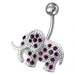 Fancy Jeweled Elephant Non-Moving Belly Ring - Monster Piercing