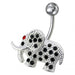 Fancy Jeweled Elephant Non-Moving Belly Ring - Monster Piercing